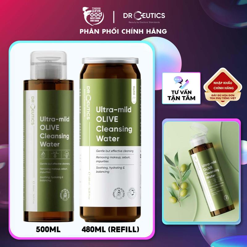 Nước Tẩy Trang DrCeutics Ultra-mild Olive Cleansing Water 500ml Mỹ Phẩm Cosmetic