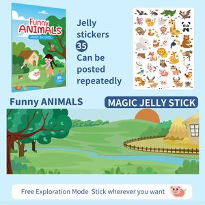Children'S Jelly Stickers Repeatedly Paste Quiet Book Jelly Stickers Early Education Educational Toys 3-9 Years Old COD