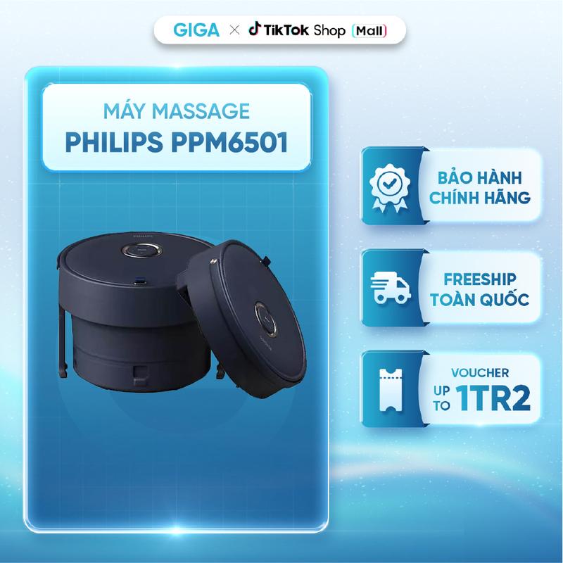 Máy massage Philips PPM6501 - Bồn ngâm chân - 3 cấp độ chỉnh nhiệt - Điều khiển từ tính tránh thất lạc