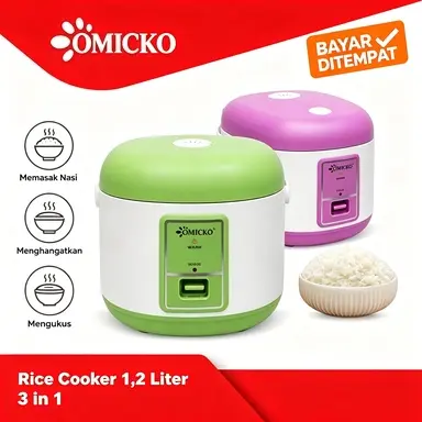 Magic Com Omicko Platinum 3in1 1.2L 1.8L Rice Cooker Penanak Nasi Mini Anti Lengket Masak Kukus Hangatkan Hemat Listrik Praktis Cocok Kos Rumah Tangga Bisa COD
