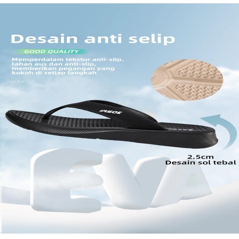 Product Introduction of IRSOE Sandal jepit modis terbaru untuk pria dan wanita, nyaman dan anti air anti slip sandal pria sepatu cowok keren sandal selop pria Sendal Karet 7