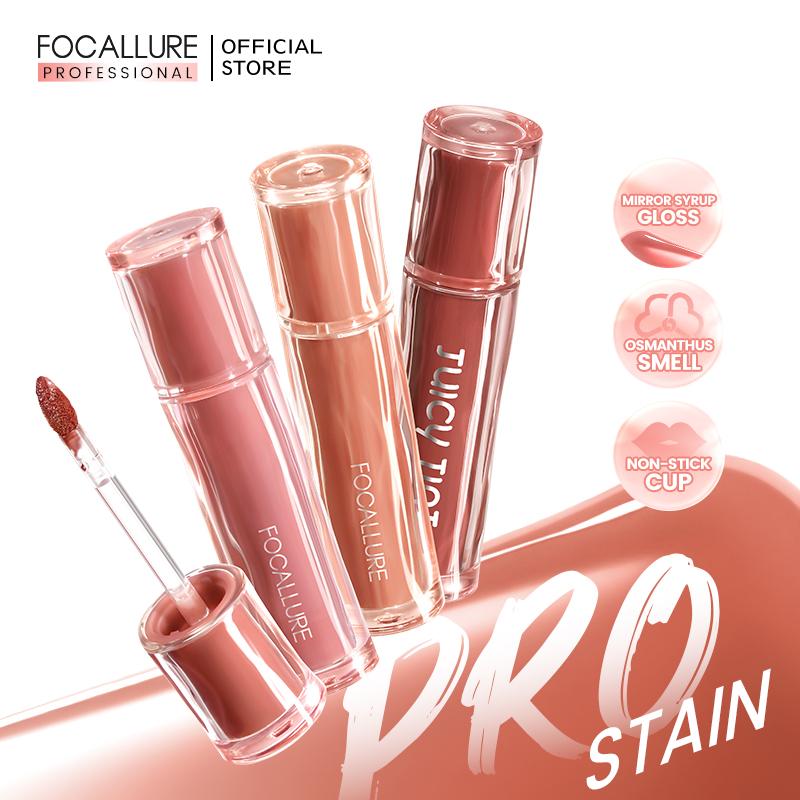 【 TUNPHAM FOCALLURE Pro Stain Son Tint Bóng Hỗ Trợ Dưỡng Ẩm Hỗ Trợ Chống Dính Cốc Có Sắc Tố Màu Cao Cho Môi Trong Trẻo Rạng Rỡ