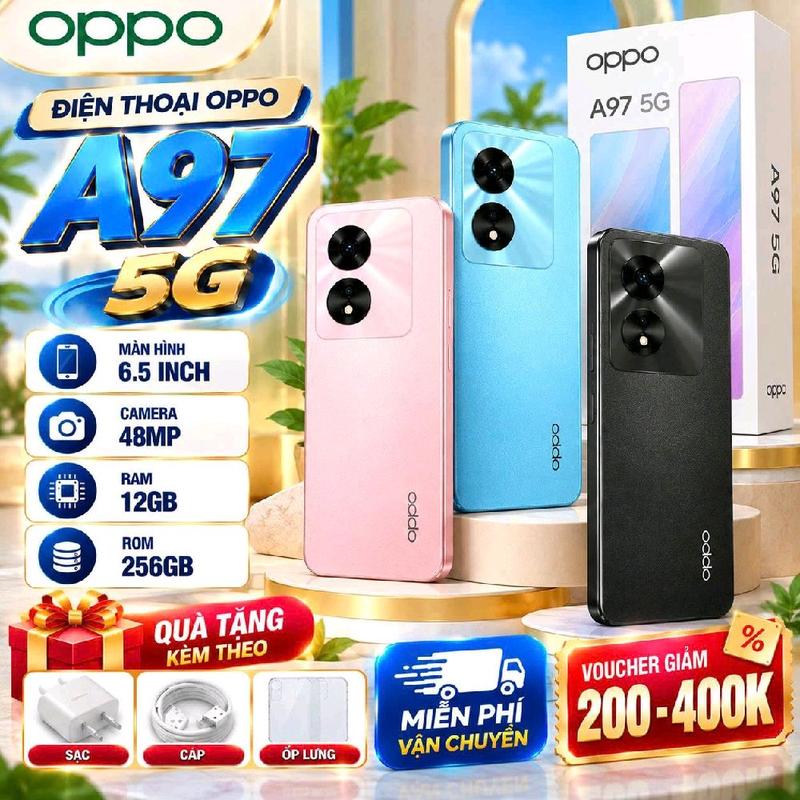 100: 2ND HAND : Điện Thoại OPPO A97 5G Ram 12/512Gb ,Pin 5000MAH, Chip Dimensity 810, Màn Hình 6.56" FHD+, 90Hz, Sở Hữu Loa To Rõ ,Chụp Hình Sắc Nét ,Lướt Wed Chơi Được Mọi Game Nặng ,Tặng Sạc Cáp Ôp lưng