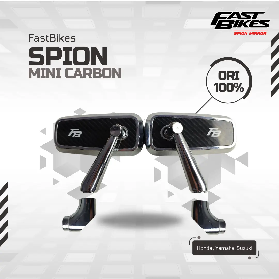 Spion Original FASTBIKES Kaca Spion Variasi Chrome Spion Mini Karbon Universal Vario Mio Beat Aerox NMAX Spacy Scoopy