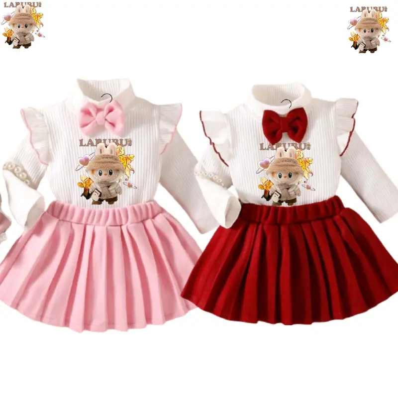 BAJU ANAK LABUBU LUCU CANTIK/SETELAN ANAK PEREMPUAN ONE SET ROK CEWEK USIA 1- 6 TAHUN 2