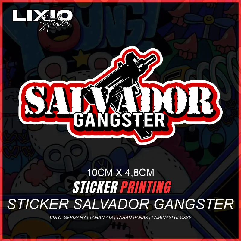 [VIRAL] STICKER SALVADOR GANGSTER DESAIN MP5/UZI VINYL ANTI AIR LAMINASI VIRAL FYP 0