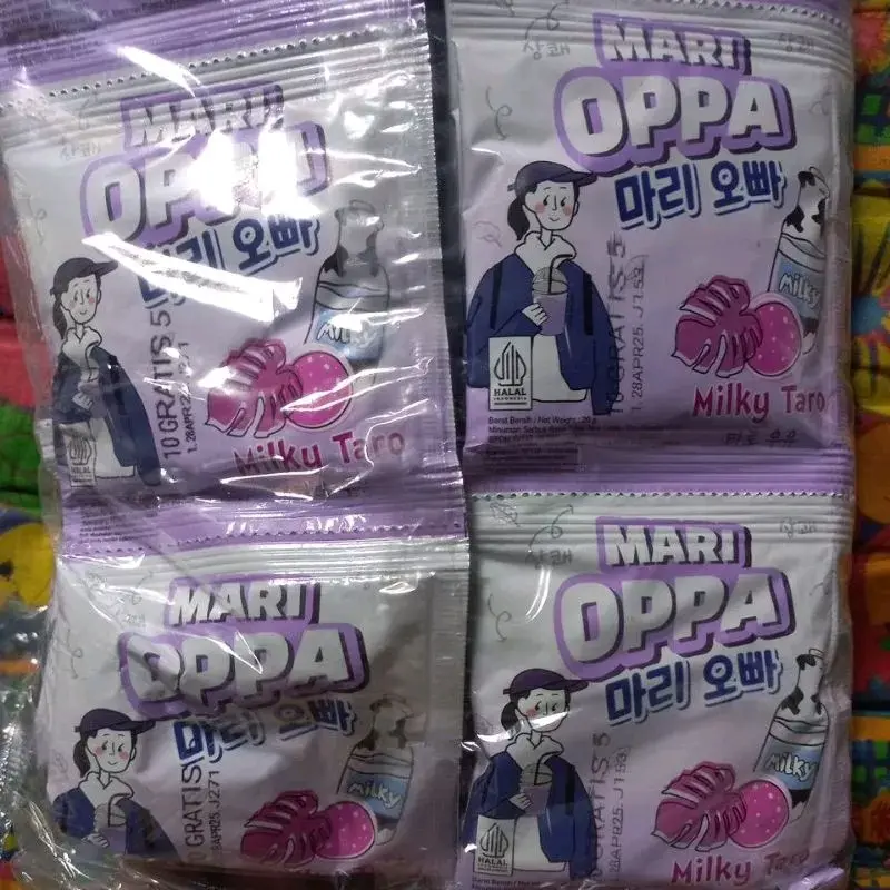 Mari oppa minuman susu rasa buah ala korea isi 3 renceng Bubuk  Chocolate Drink Banana Peach 4
