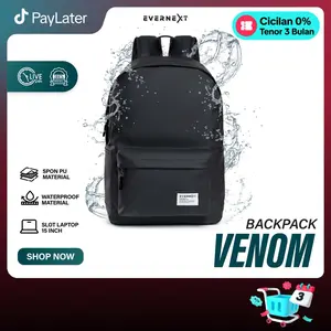 EVERNEXT Backpack Laptop Pria Waterproof Tas Ransel Sekolah Kuliah Pria Wanita Tas Outdoor Venom Pria Anti Air