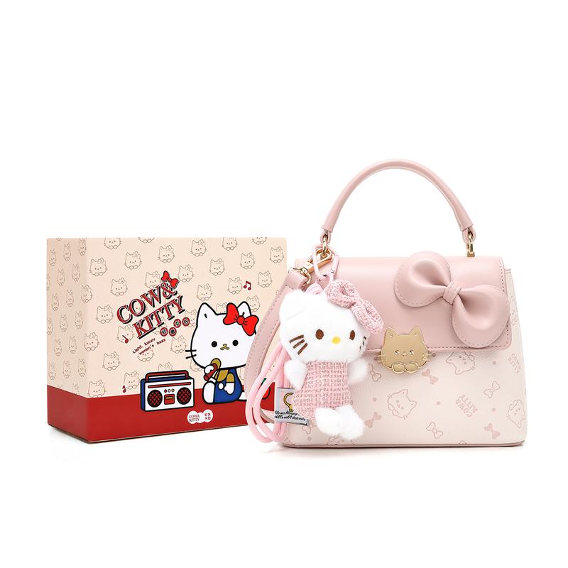  C159--Kitty--Túi Vuông Nhỏ cầm tay cao cấp dành cho nữ màu hồng thích hợp thích hợp cho sinh viên trẻ và đại học túi Đeo Chéo 