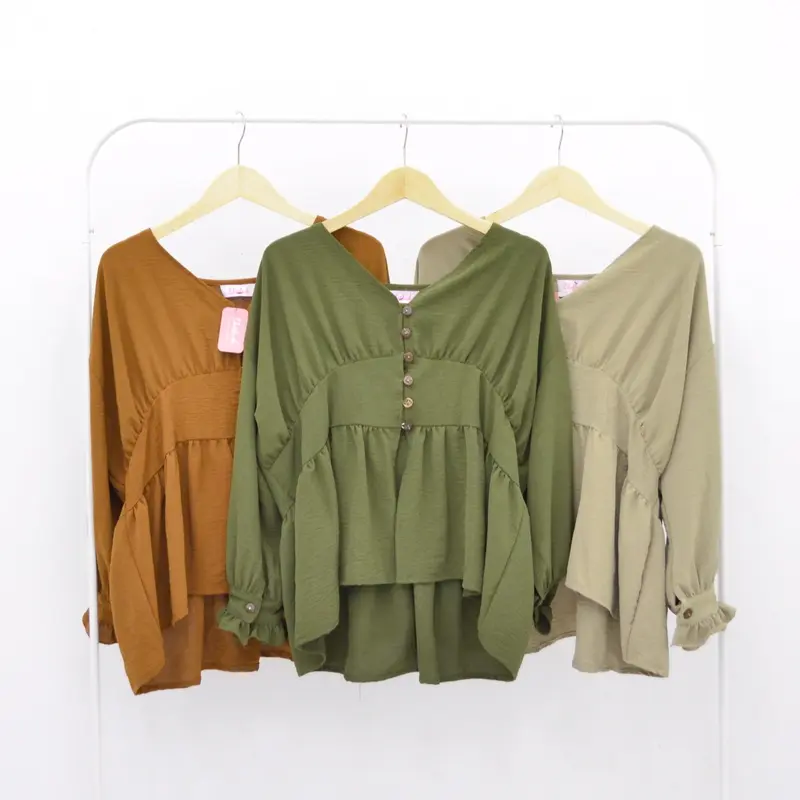Willy Blouse Jumbo / Blouse Wanita Baju Busui Atasan  Panjang Cantik atasan wanita kekinian kemeja crinkle wanita 4