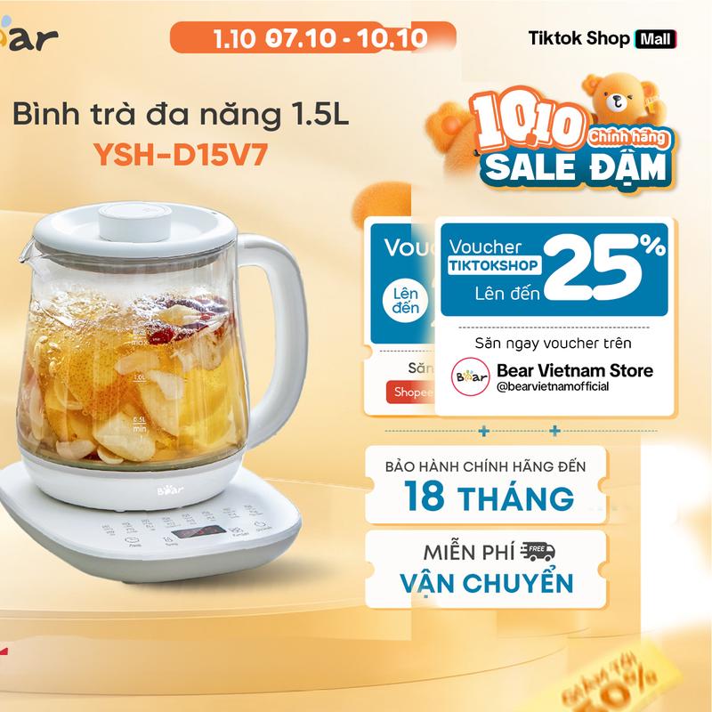 Bình trà đa năng Bear YSH-D15V7 (1,5 lít) - Bản Tiếng Việt
