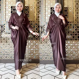 hayya kaftan kaftan lebaran bahan satin kaftan lebaran mewah termurahhhhh silk premium