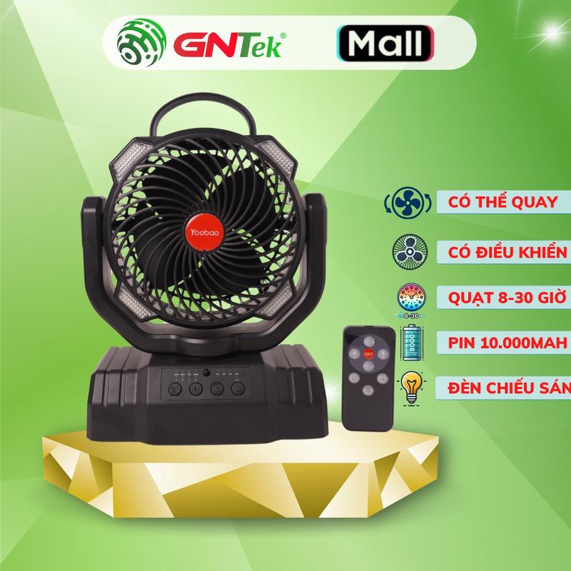 Quạt tích Điện Yoobao F8 PRO 10000mah có điều khiển, có chế độ quay, đèn chiếu sáng, sạc dự phòng, Công Suất 10w Dùng 8-30h