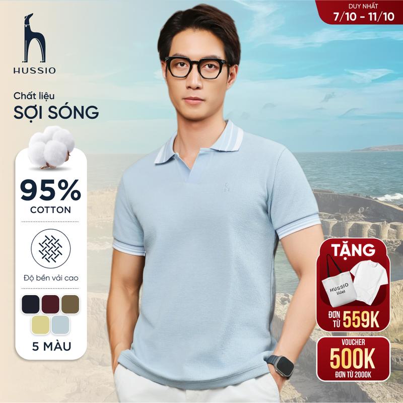 [NEW COLLECTION] Áo polo nam chất liệu Sợi Sóng PHUQUY, thoáng mát, thanh lịch, sang trọng - HUSSIO