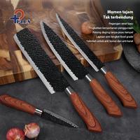 Gambar [COD] Pisau Dapur Set isi 6 pcs WoodenHolder Kitchen Knife Set Tidak Lengket Sangat Tajam Pisau Kitchenware - HITAM dari TYRONI-Shop Kota Surabaya 3 Tokopedia