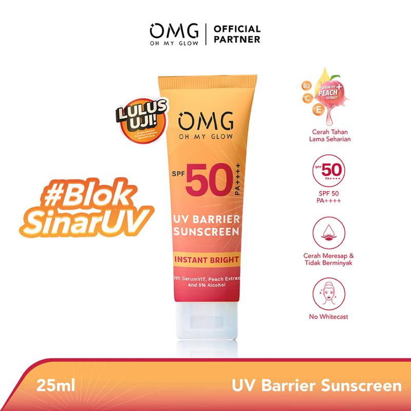 Paket Hemat 2 Pcs OMG OH MY GLOW UV Barrier Sunscreen SPF 50 PA++++ 25 ml 4