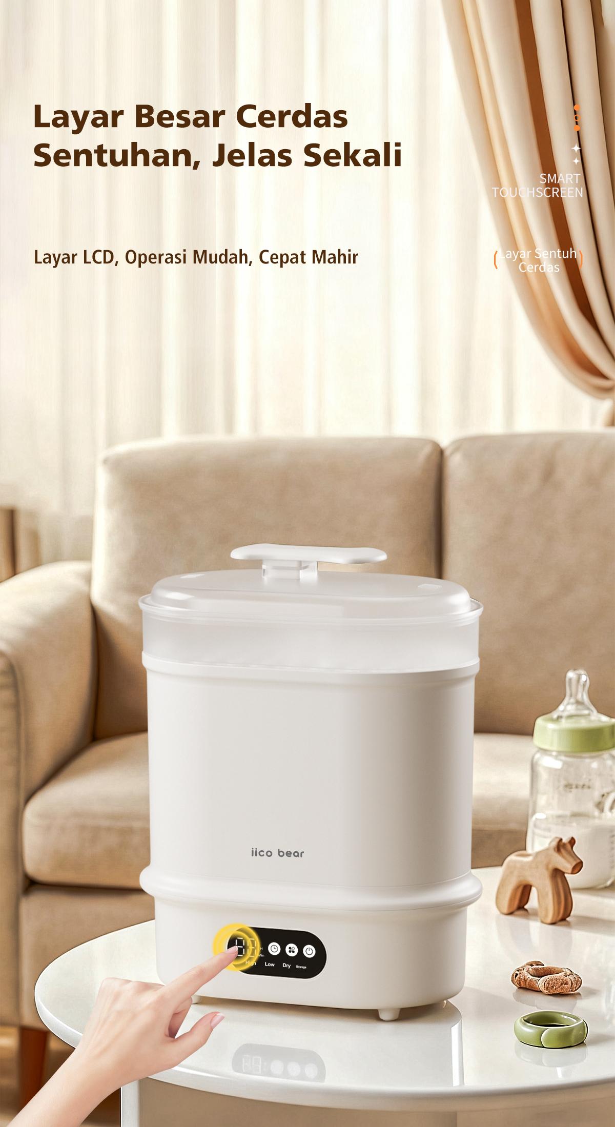 IICOBEAR Sterilizer Botol Bayi 99.9% Anti Bakteri Bottle Pengering Otomatis Kapasitas Besar IICOBEAR Sterilizer Botol Bayi 99.9% Anti Bakteri Bottle Pengering Otomatis Kapasitas Besar