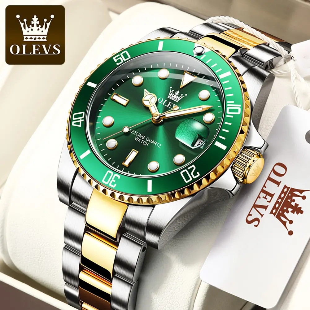 OLEVS Watch For Men Genuine Business Style With Calendar Scratchproof Luminous Original Quartz Waterproof Watch men