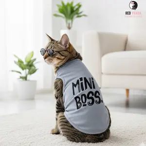 Baju Kucing Mini Boss – Kaos Kucing Lucu & Nyaman | Pakaian Anabul Gaya Santai Harian