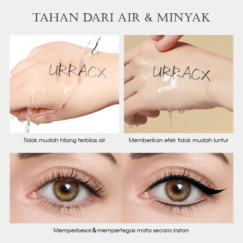 Urracx Liquid Eyeliner Pensil Waterproof Tahan Lama Cepat Kering Easy to Wear 3