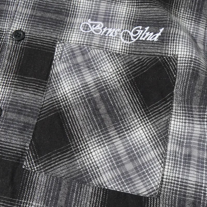 Kemeja Pendek | flanel Proceed 06 | Boxy Fit | Gray | Brainsgland 2
