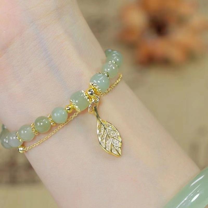 Product Introduction of Gelang dua lapis untuk wanita, mampu milik, mewah, serba guna, anggun, hijau, segar, manik Bangles Bracelets art  phrobracet gelang  tridatu sky  star rantai  tangan 4