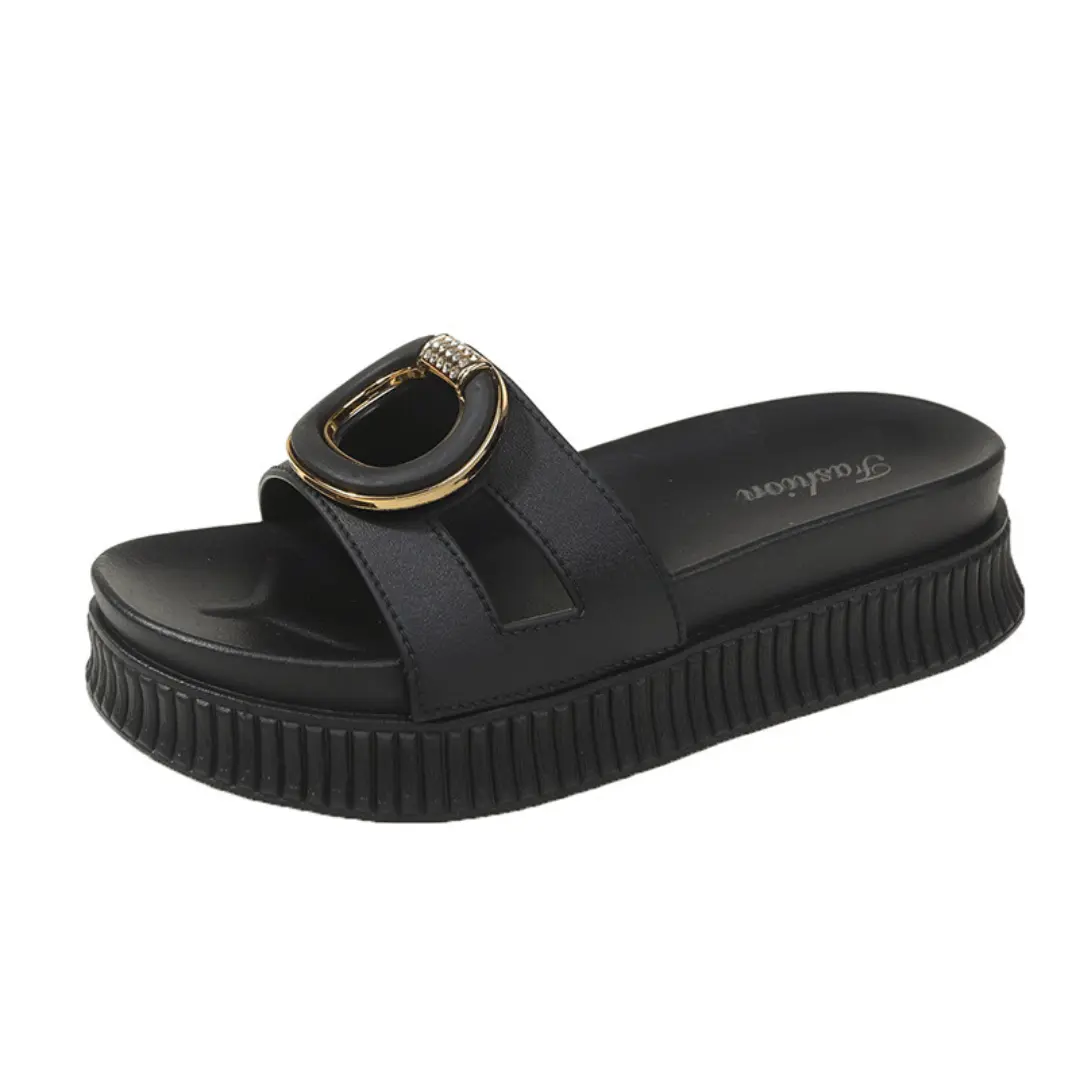 Sandal Wanita Sandal Wedges Platform Slop On Wanita Bahan Karet PCU Elastis Antislip dan Ringan