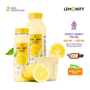 Paket Hemat Lemonify Sari Lemon Murni 500ml + 250ml Halal Organik Jus Juice Jeruk Orange