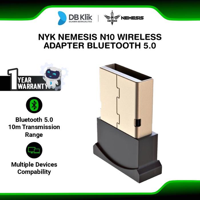 Gambar NYK Nemesis N10 Wireless Adapter Bluetooth 5.0 dari DBKlik Indonesia Kota Administrasi Jakarta Pusat Tokopedia