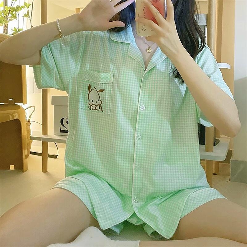 Product Introduction of TESN Pamas Set Women's Summer Cartoon Short Sleeve Shorts Ins Sweet Student Homewear OOQ 25