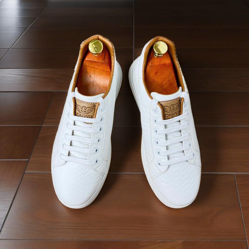 Giày nam, Giày thể thao, Giày Sneaker Cao Cấp GA05 Chất Liệu Da Microfiber, Đế Cau Su dẻo Nguyên Khối Cực Kỳ êm chân, thoáng khí, dây thắt nút, giày chống trơn trượt tốt, phù hợp mọi địa hình Shoes