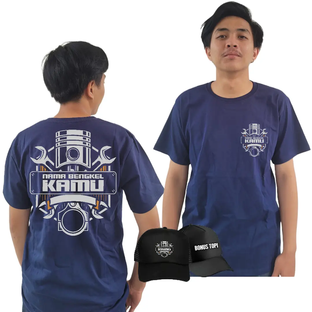 KAOS MEKANIK BENGKEL REQUEST NAMA BENGKEL KAMU BEBAS DESAIN KAOS SIMPLE KEREN BAHAN KATUN PREMIUM GRATIS TOPI JARING NERIZONE