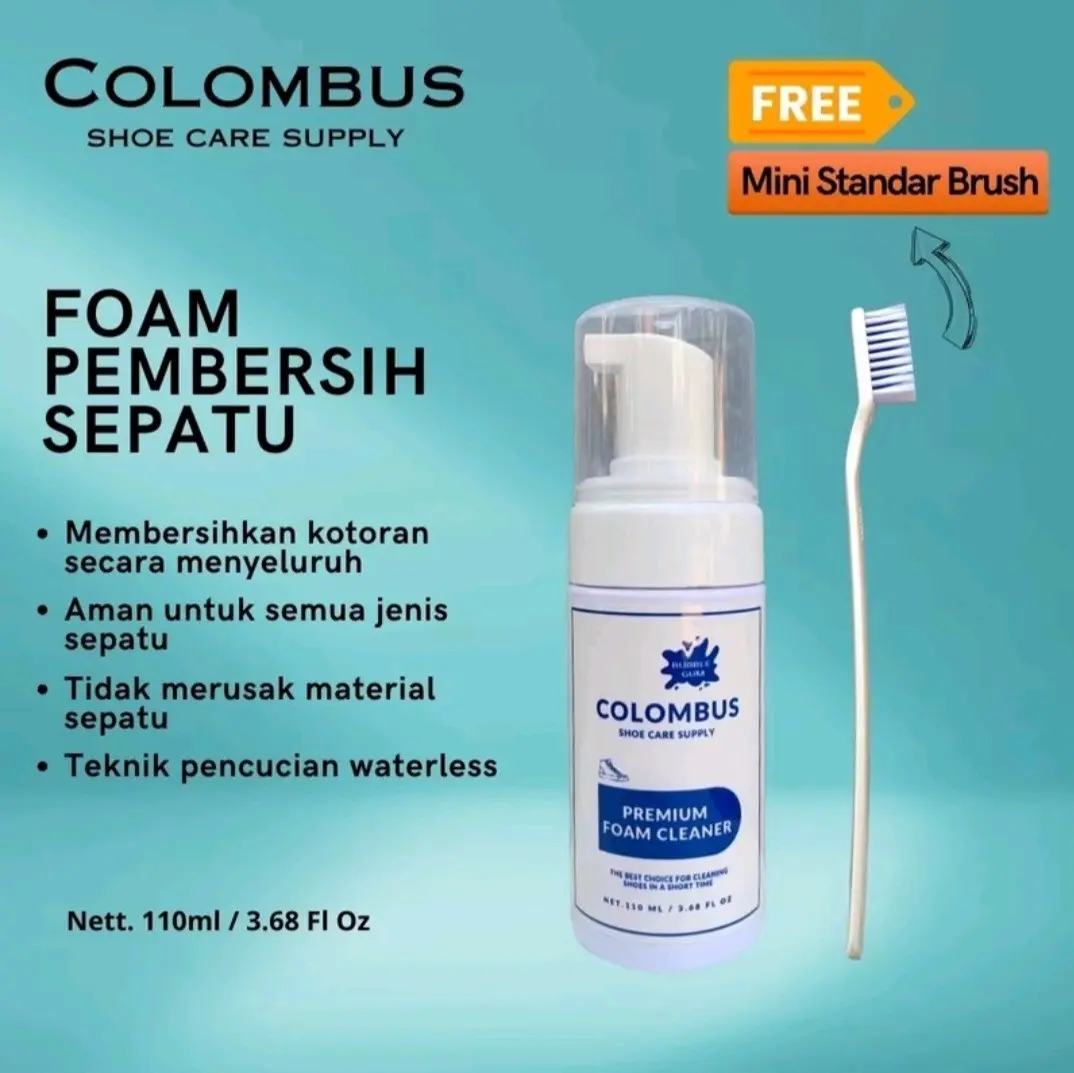 Foam Cleaner Bubble Gum By Colombus | Shoe Cleaner Pembersih Sepatu Praktis Cepat Dan Instan