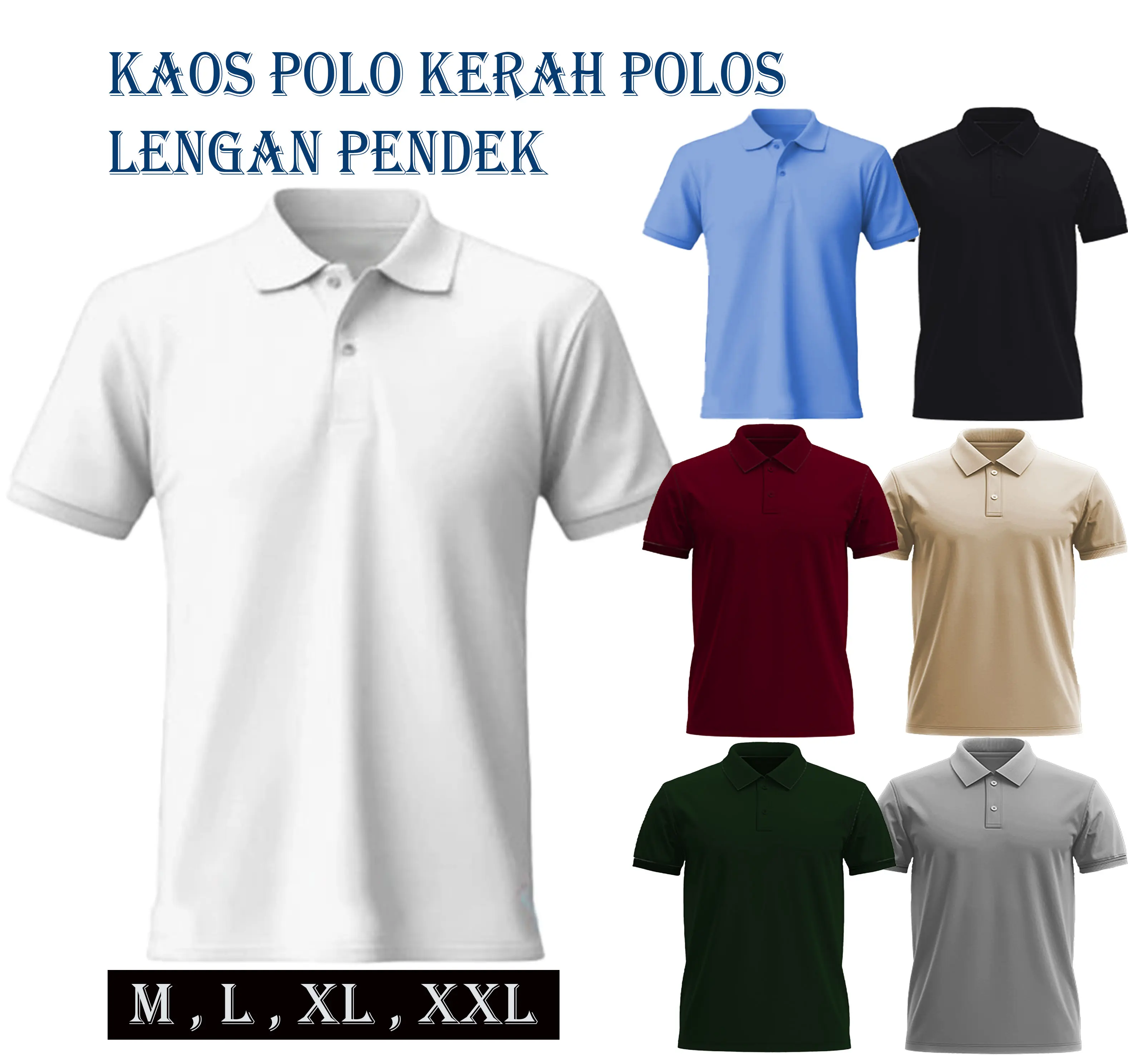 Kaos Polo Kerah Polos / Polo Shirt Pria Lengan Pendek