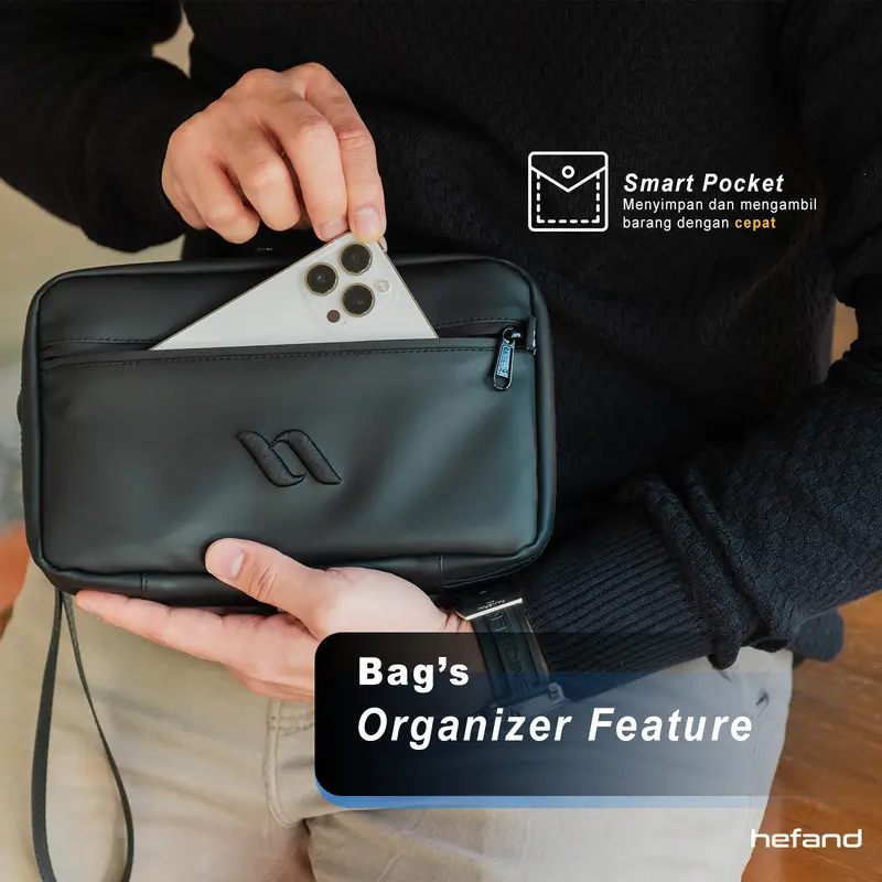 Hefand.co - Handbag Pria Aero Exclusive Tas Selempang & Genggam Clutch Pouch Wallet Kecil Hand bag Sling bag Slempang Pria Waterproof Tahan Air Cocok Untuk Kado Pria Ulang Tahun Pacar Cowok 4