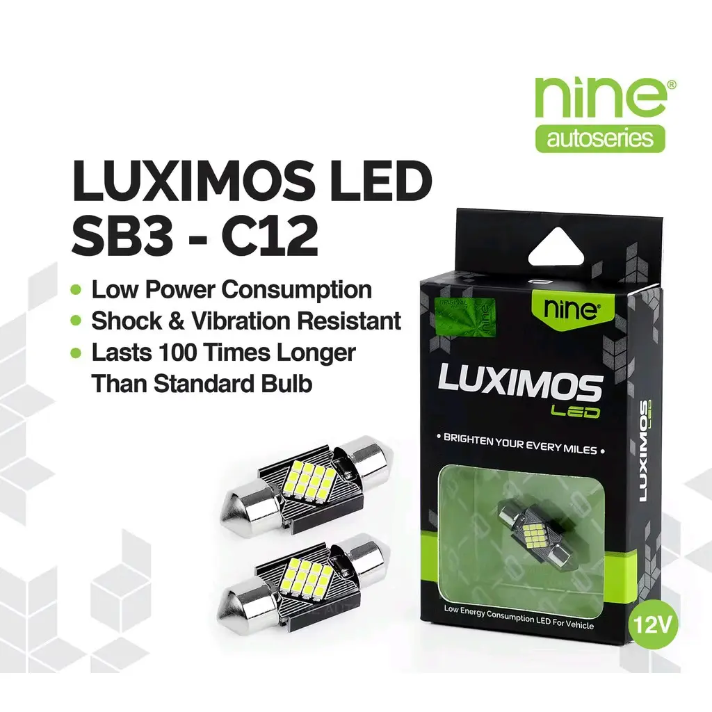 LUXIMOS Lampu Led Kabin 3W Mobil Super Bright Terang Plafon CSP tube 31 mm SB3 - Nine Autoseries