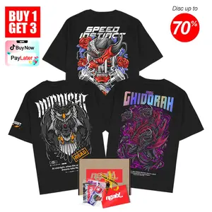 (Gratis Stiker, Lanyard) Buy 1 Get 3 Ngab Kaos Baju Distro Special Bundling King Ghidorah Midnight Owl Speed Instingt Unisex BD052 Pria Wanita Cotton Combed 24s Keren Digital Rainbow