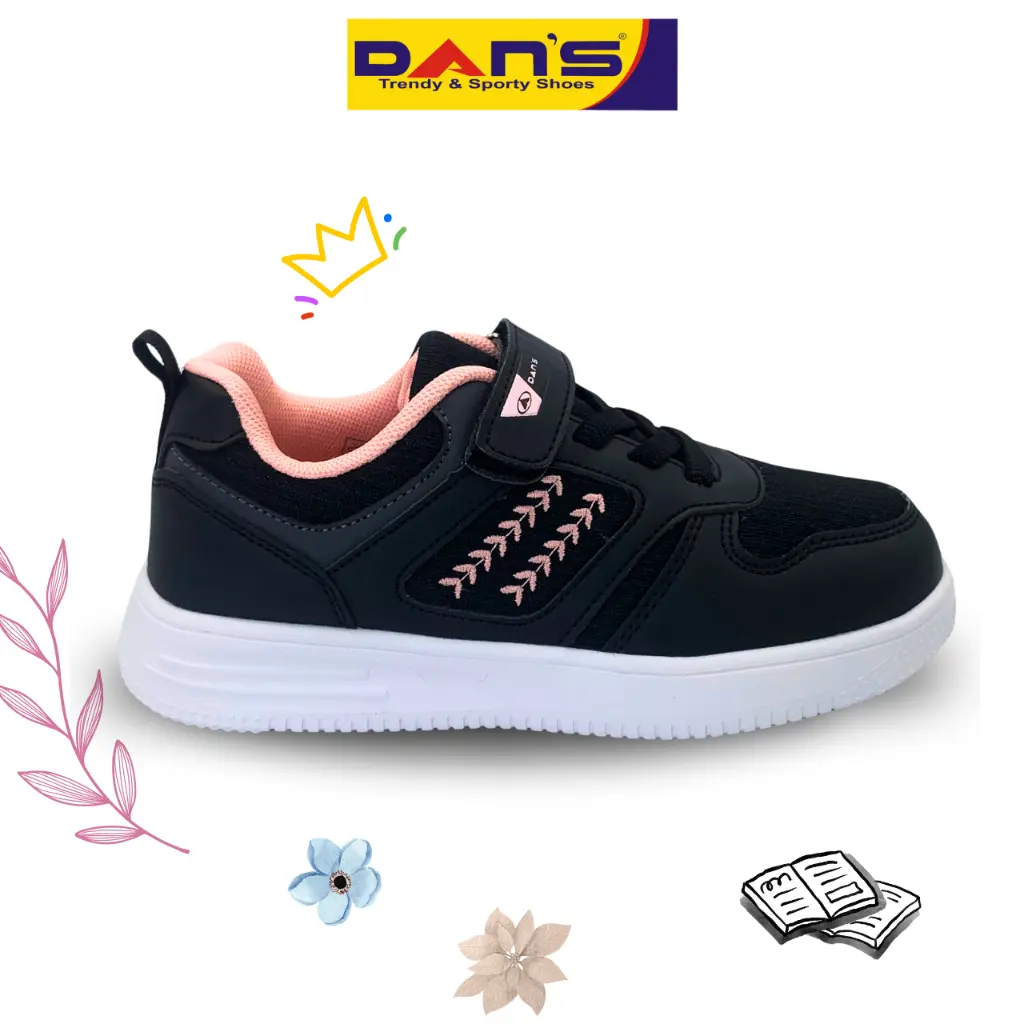 Sepatu Dans Kainda Sepatu Sneakers Anak Perempuan - Black Pink