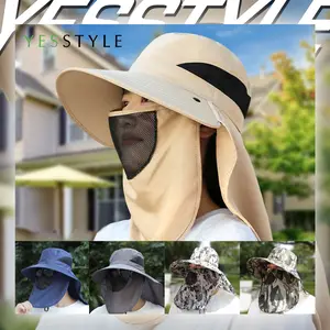 Yesstyle Topi Rimba Hiking Gunung / Topi Visor Pria Pelindung Matahari Outdoor Dengan Masker