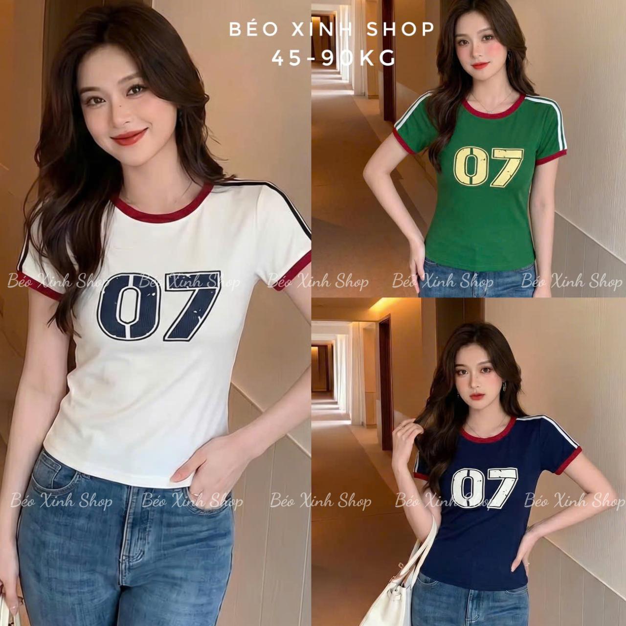 Thời Trang Bigsize Áo Thun Cổ Tròn (From Ôm Body) Phối Chữ In Cao Cấp Thanh Lịch Vải Thun Gân Tăm Bigsize Từ 45 - 90Kg Dễ Thương Top Nữ Women - A.1776