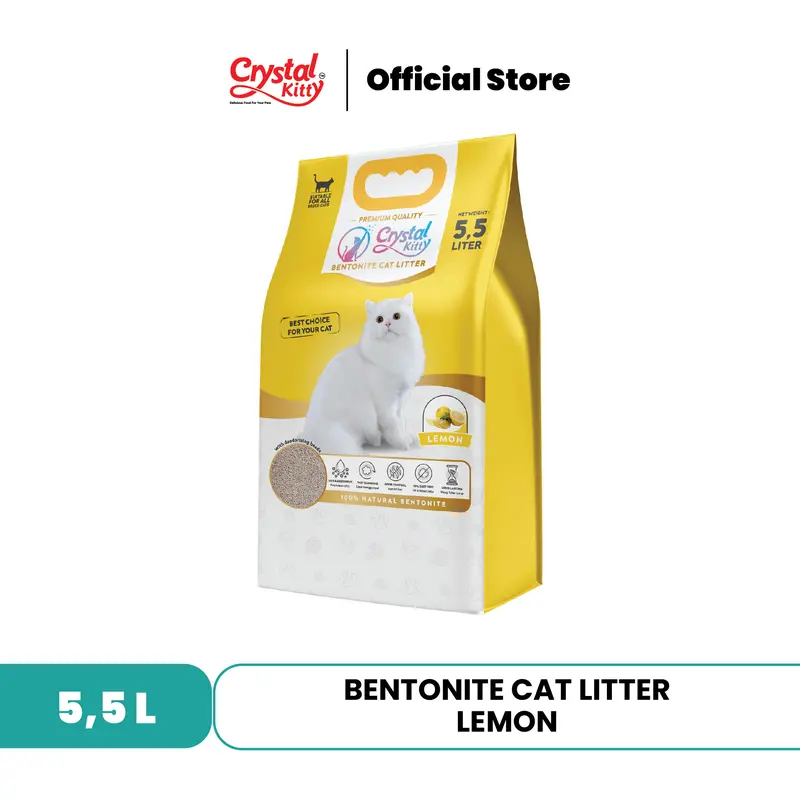 Crystal Kitty Pasir Kucing Bentonite Cat 5.5 Litter - Pasir Kucing Berkualitas Tinggi 1