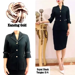 Setelan blazer wanita warna hitam . set blazer sisters ladies fashion