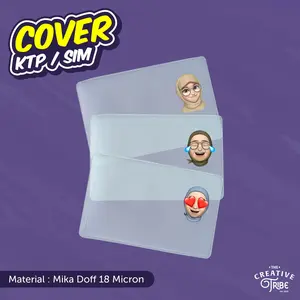 Hijab Emoji  - Cover KTP / SIM Karakter Unik - Sampul Plastik Mika Pelindung Kartu Memoji Muslimah
