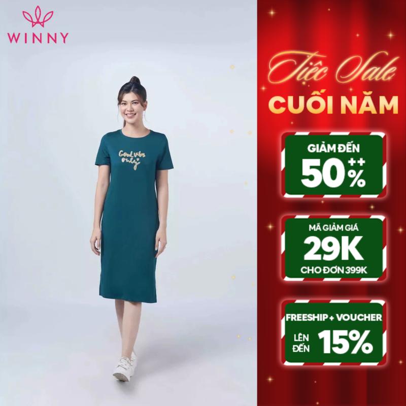   BIG SIZE  WINNY - Váy Mặc Nhà Nữ WINNY Váy Ngủ Kiểu Suông Rộng form rộng lùi size KW-22901 
