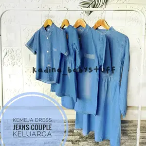 KEMEJA COUPLE KELUARGA / KEMEJA JEANS ANAK LAKI-LAKI / DRESS ANAK PEREMPUAN/ JEANS COUPLE KELUARGA
