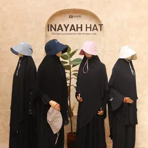 Nusseyba - Inayah Hat - Topi Haji dan Umroh  - Topi Pantai  dewasa -Topi Umrah Wanita - Topi Olahraga Sporty - Topi Nagita Slavina - Pelindung Matahari Outdoor