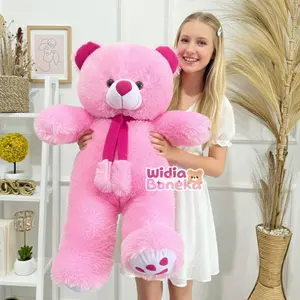 Widia Boneka Tedy Bear Syal Telapak XL 70cm Bahan Rasfur Lembut Aman Dicuci Hadiah Spesial Dengan Kemasan Hitam Putih