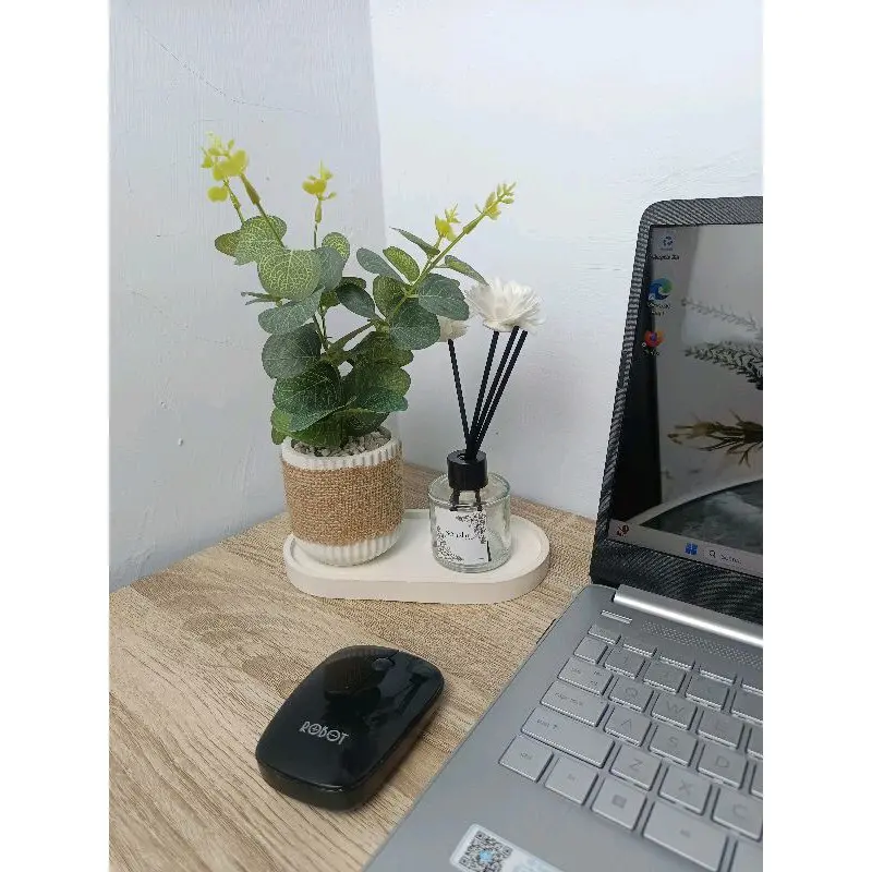 Sensha Galeria Set Daun Eucalyptus Pot Diffuser / Hiasan Meja Estetik / Hiasan Rumah Estetik / Hiasan meja kantor meja kerja Hampers Home decor 1