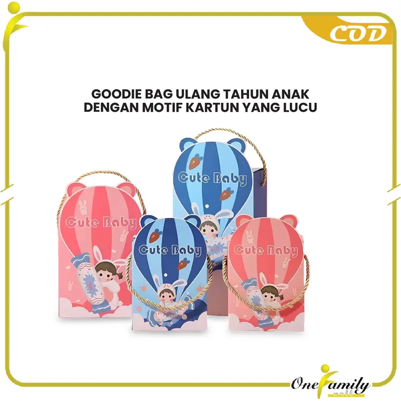 [COD] OFM C1057 Goodie Bag Ulang Tahun Anak Motif Balon Tas Bingkisan Birthday Kartun Lucu 8