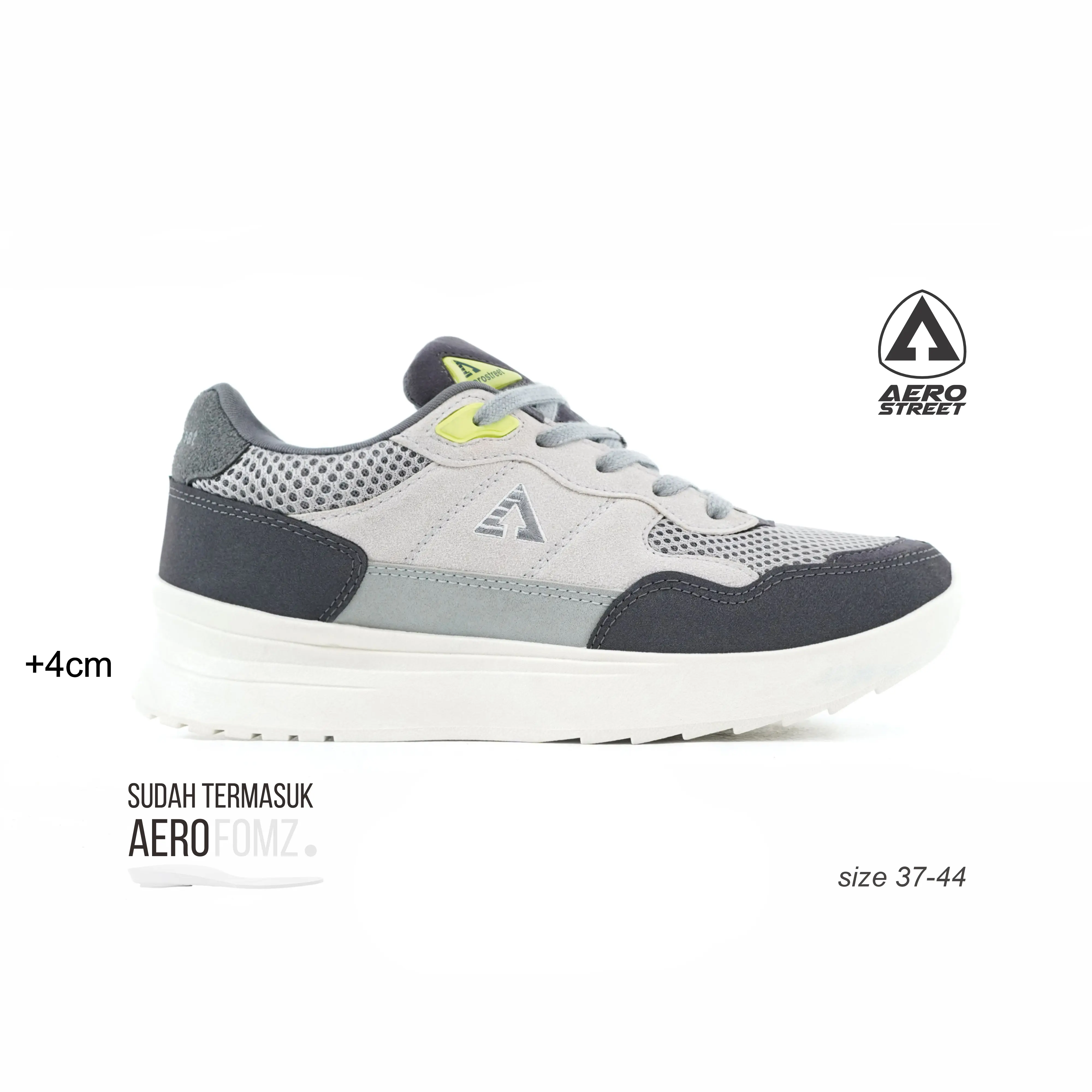 Aerostreet 37-44 Ortiz Natural Abu Abu - Sepatu Sneakers Sport